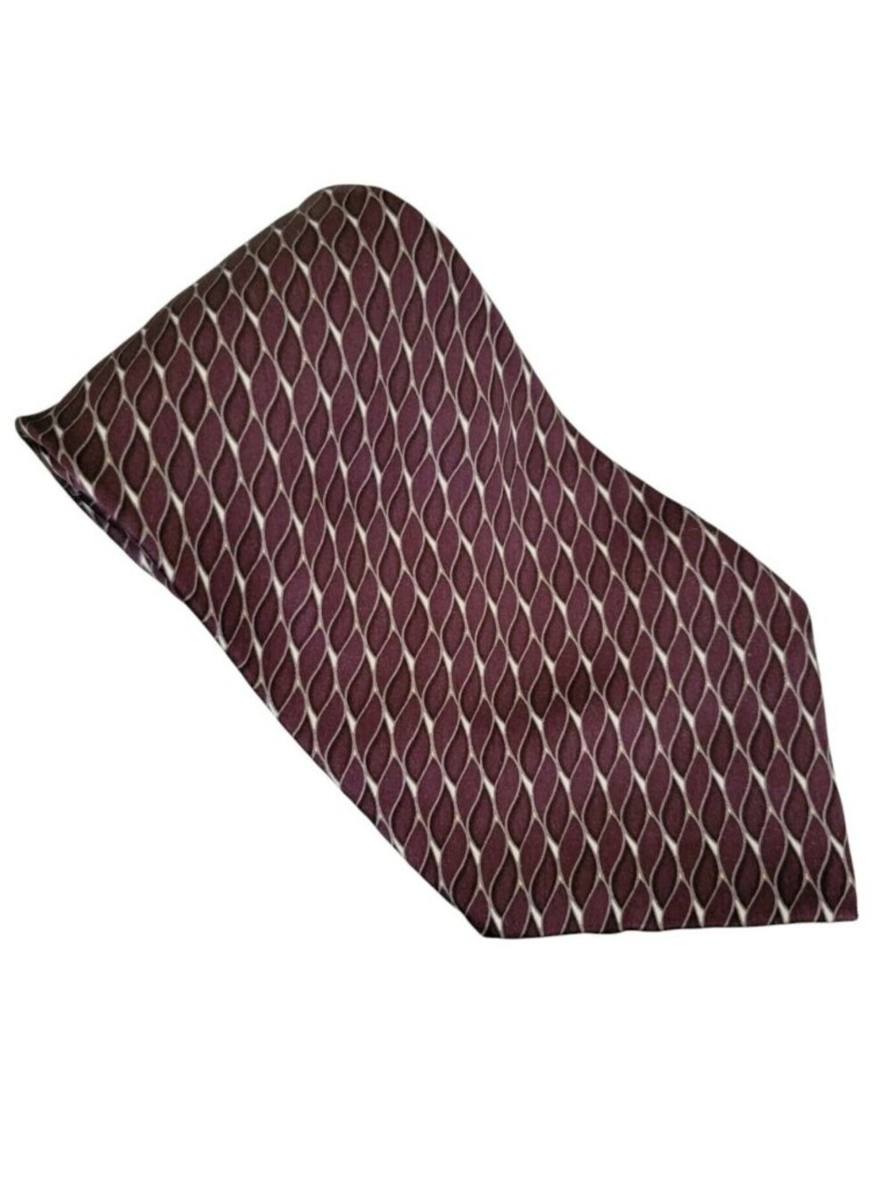Ziggurat Silk Tie Purple Geometric Print Mens Necktie Menswear Evening Business
